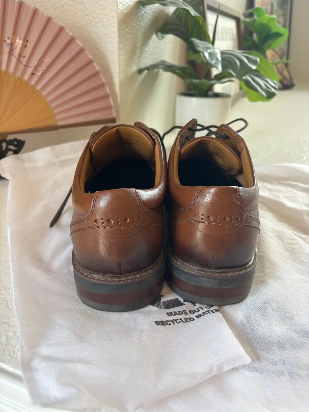 Men's Cognac Leather Derby Shoes
